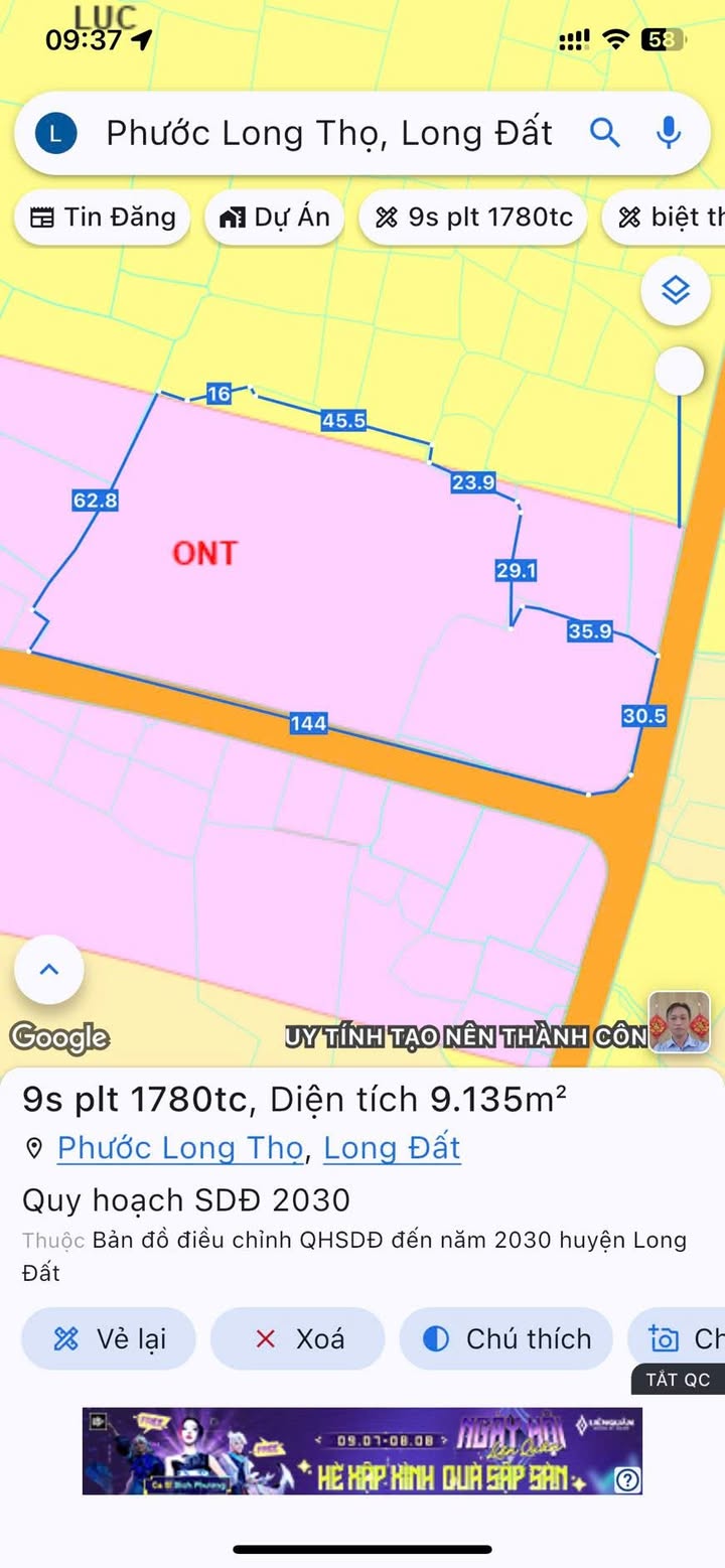 Đất nền Phước Long Thọ 9.000m² giá 17 tỷ - Mặt tiền đường nhựa đẹp