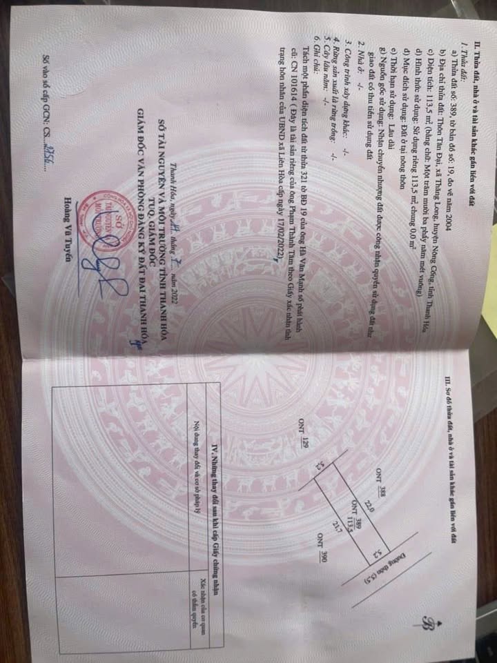 Đất thổ cư Thăng Bình, Nông Cống 115m² giá chỉ 200 triệu - Đường ô tô vào tận nơi!