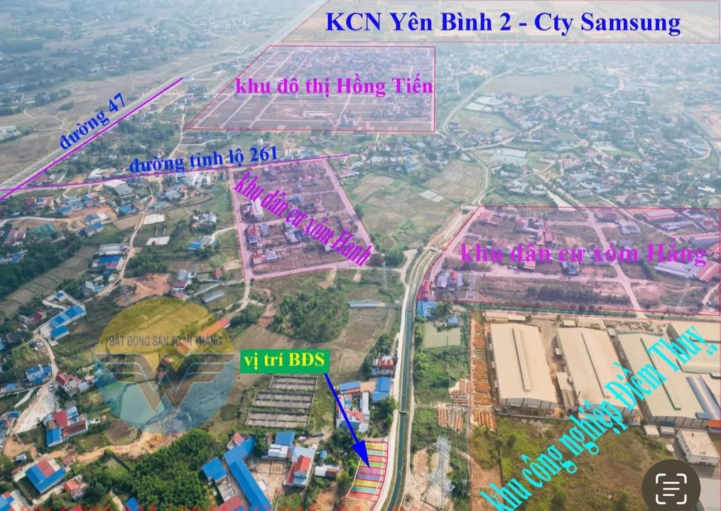 Đất ven khu công nghiệp Điềm Thụy 120m² giá 900 triệu - Kết nối thuận tiện!