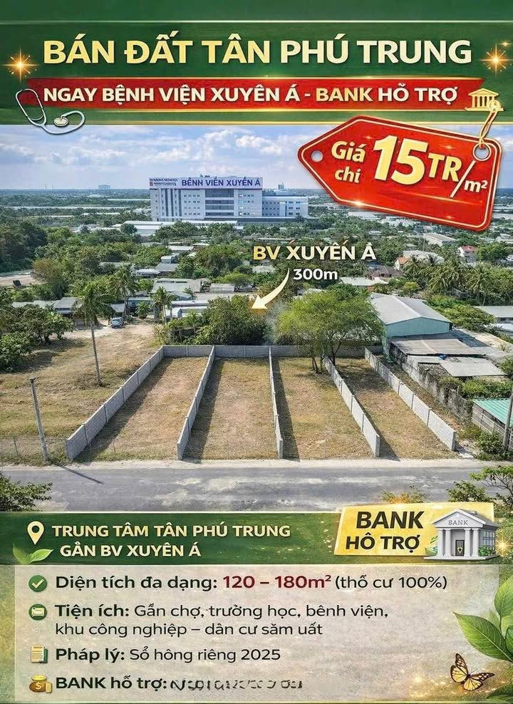 Đất Tân Phú Trung 150m² giá chỉ 15 triệu/m² - Cơ hội vàng cuối năm!