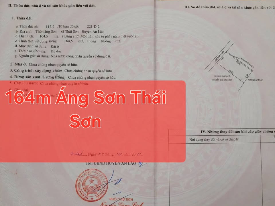 Đất nền Thái Sơn, An Lão 82m² chỉ 500 triệu - Đầu tư sinh lời ngay!