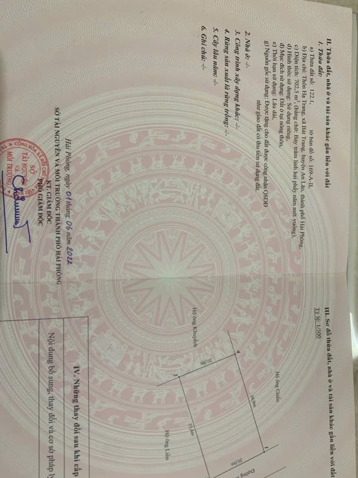 Đất nền thôn Hạ, An Dương - 702.5m² giá chỉ 11.24 tỷ - Pháp lý sổ hồng chính chủ!