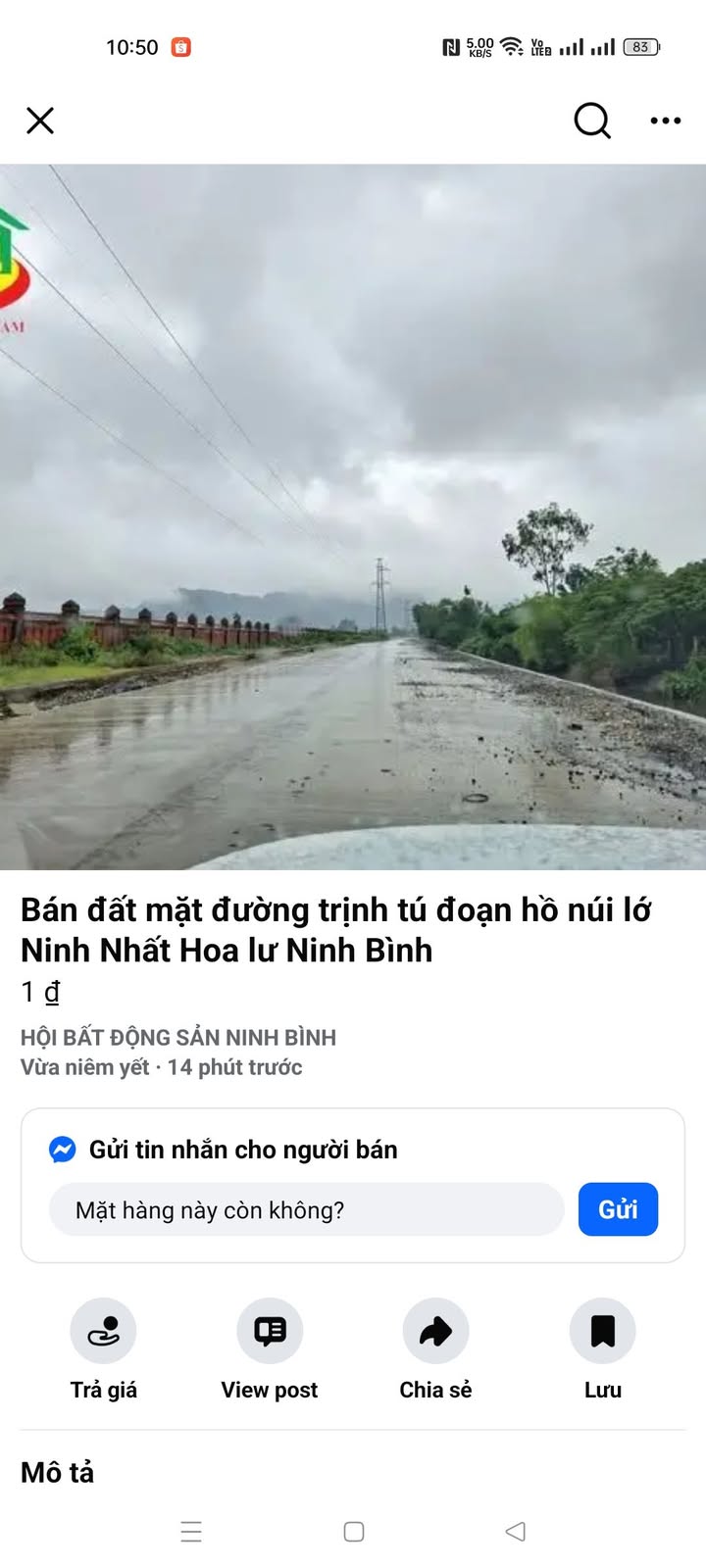 Đất nền 2 mặt tiền Phường Tây Hoa Lư 11080m² - Cơ hội đầu tư vàng!