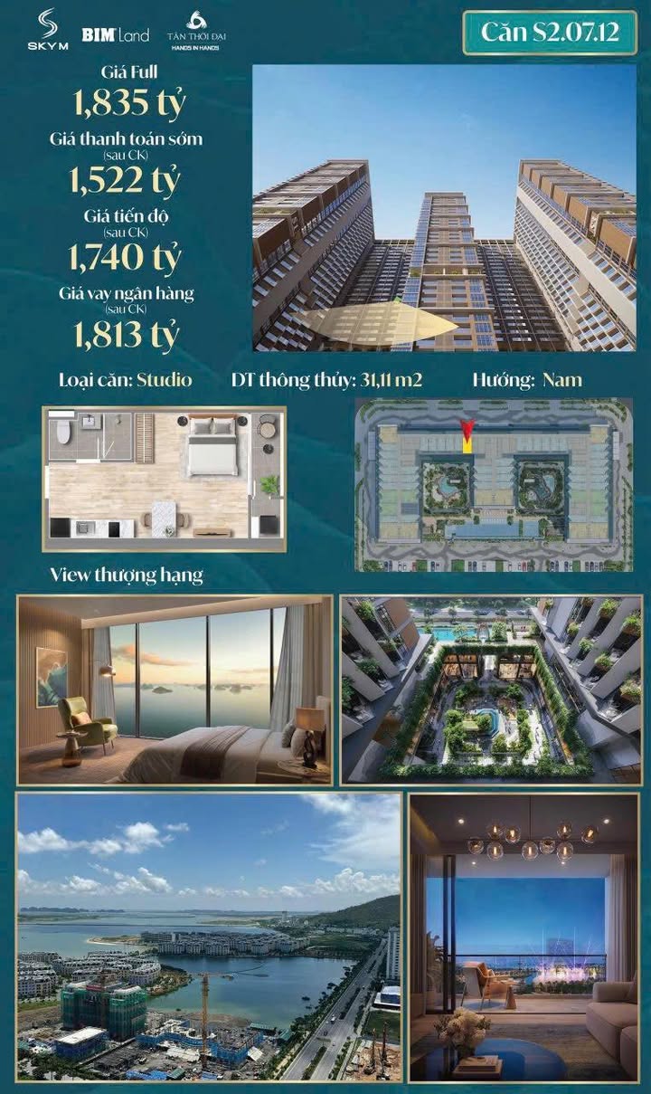 Căn hộ Sky M Hạ Long 31,11m² giá 1,522 tỷ - Đầu tư sinh lời hiệu quả!