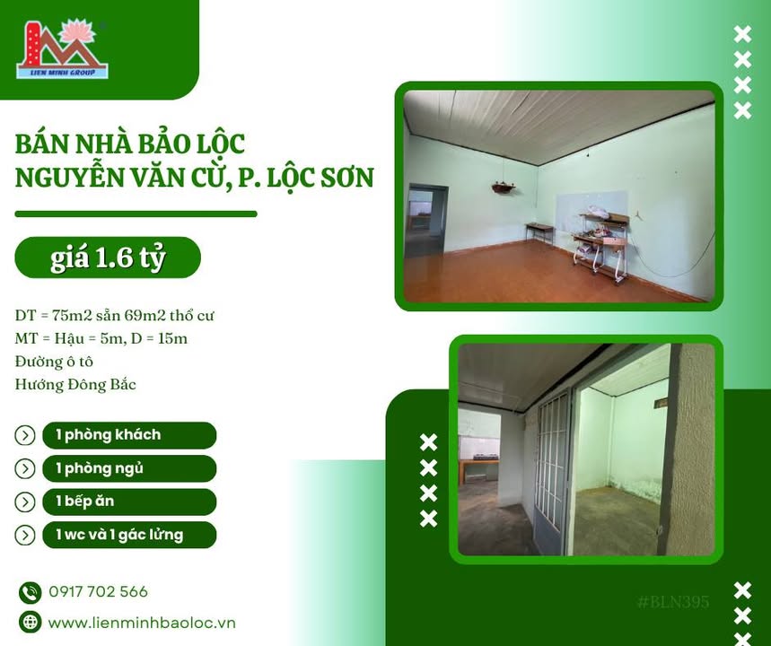 Nhà cấp 4 Nguyễn Văn Cừ, P. Lộc Sơn, Bảo Lộc 75m² giá 1.6 tỷ - Sẵn sàng vào ở!