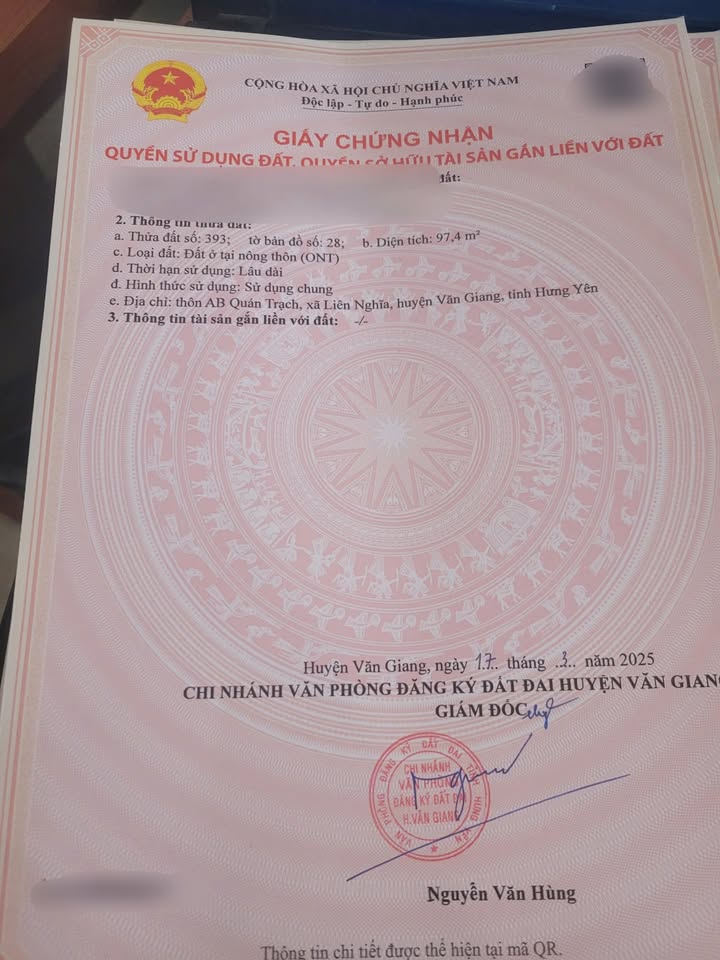 Đất nền Văn Giang 97m² giá 7 tỷ - Vị trí vàng, đầu tư sinh lời!