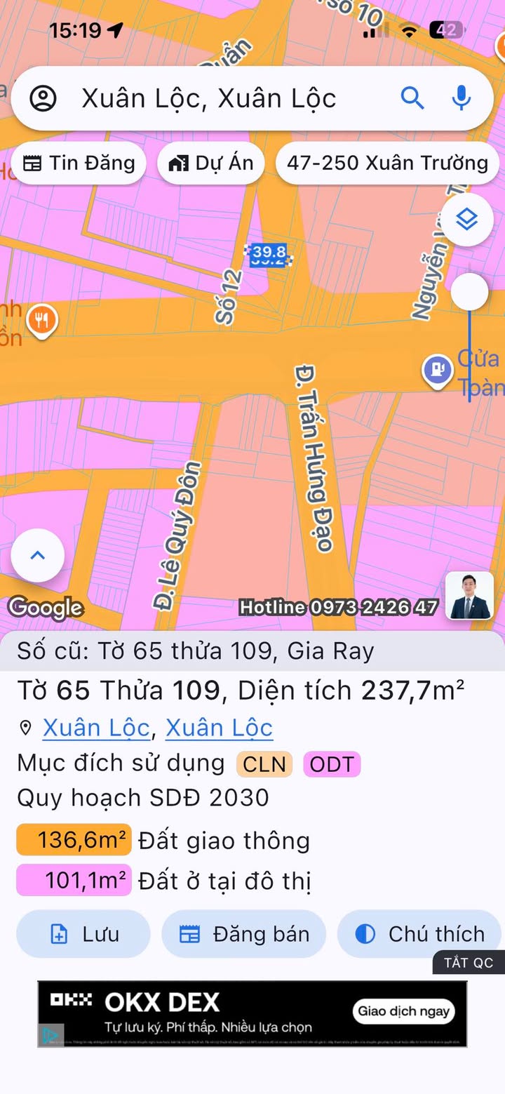 Đất nền tại trung tâm thị trấn Gia Ray, Xuân Lộc 240m² - Tiềm năng kinh doanh vượt trội!