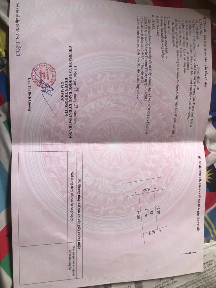 Đất nền Vân Tảo Thường Tín 71m² - Đường thông ô tô, giá thỏa thuận!