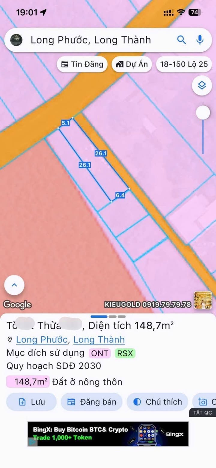 Đất nền Long Phước 149m² giá 2.1 tỷ - Sổ hồng chính chủ, gần sân bay!