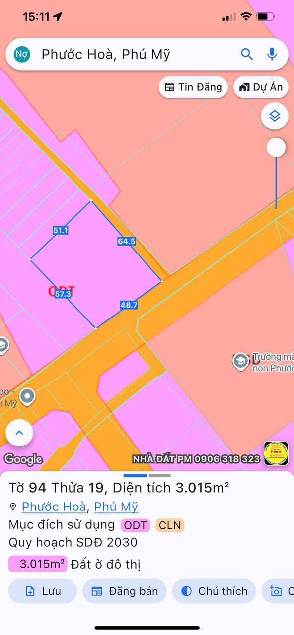 Đất nền Tân Phước, Phú Mỹ 3015m² giá 30 tỷ - Cơ hội đầu tư hấp dẫn!