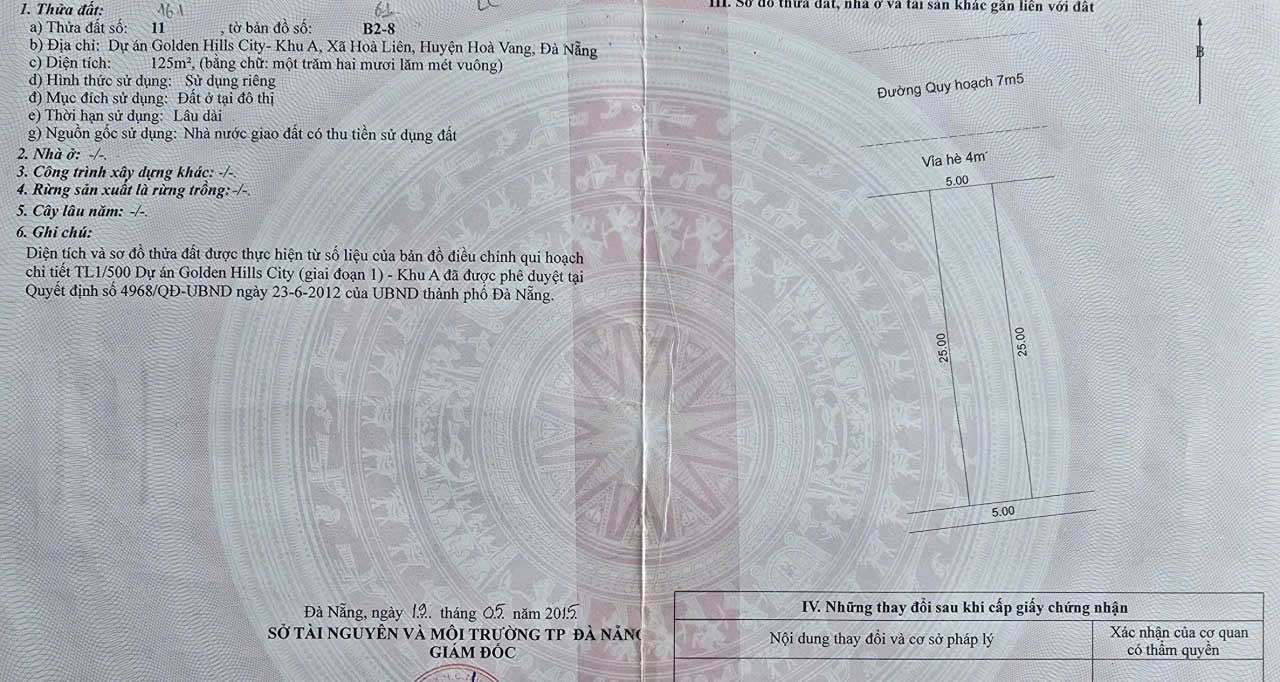 Đất nền Hòa Liên Đà Nẵng 125m² giá 3.38 tỷ - Sổ đỏ chính chủ, đầu tư sinh lời!