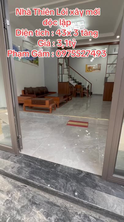 Nhà phố 3 tầng đường Thiên Lôi, Vĩnh Niệm 43m² giá 3.1 tỷ - Sổ hồng chính chủ!