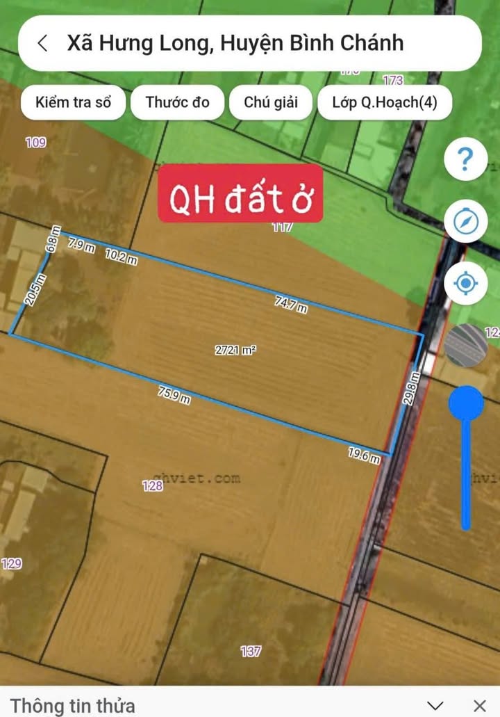 Đất nông nghiệp 1000m² Bình Chánh - Quy hoạch dân cư, giá 1.25 tỷ!