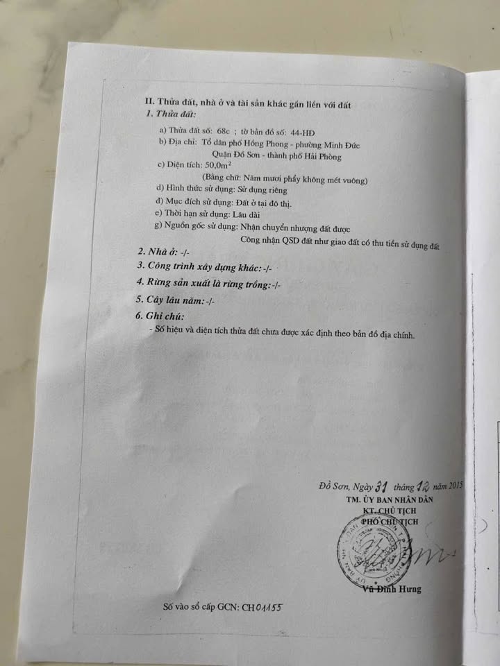 Lô đất Minh Đức Đồ Sơn 50m² giá 1.25 tỷ - Tiềm năng đầu tư cao!