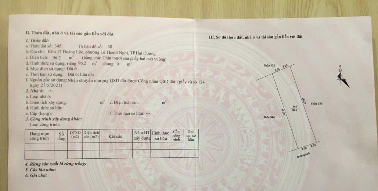 Đất nền Lê Thanh Nghị, TP Hải Dương 96.2m² giá 3.4 tỷ - Sẵn sàng cho đầu tư!