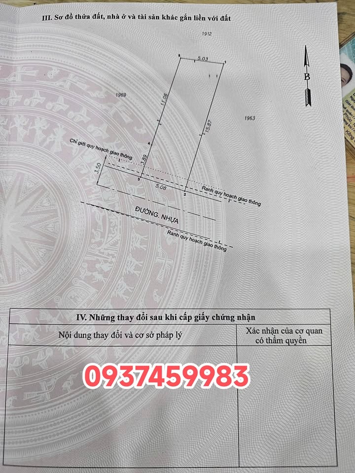 Đất sổ hồng riêng phường Đông Hòa 77m² giá 3.7 tỷ - Gần làng đại học