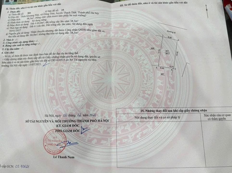 Đất nền lô góc 98m² Đồng Trúc, Thạch Thất - Giá tốt, gần tuyến Metro!