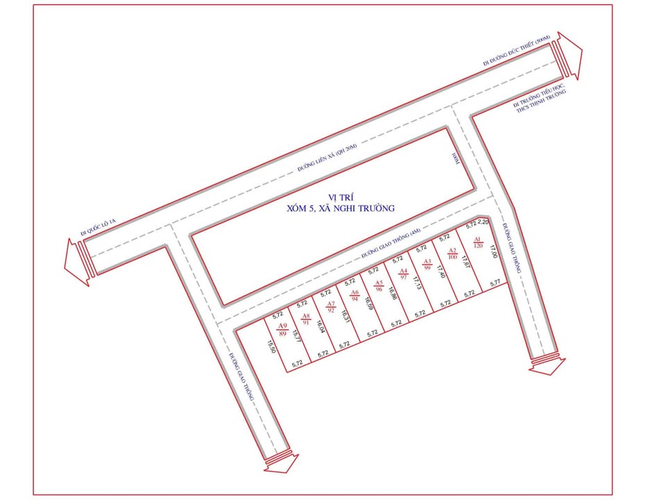 Đất nền Nghi Trường 92m² - 920 triệu - Vị trí thuận lợi gần đường lớn!