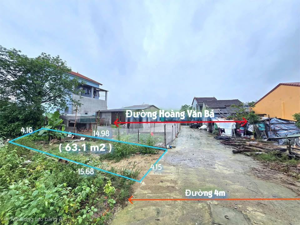 Đất nền Ngõ Hoàng Văn Bá, Hưng Lộc 63m² - Hướng Đông, giá thỏa thuận!