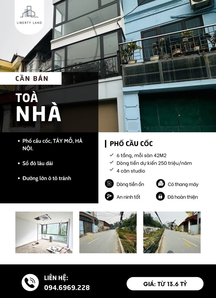 Nhà mặt phố Cầu Cốc, Nam Từ Liêm 42m² - Thang máy hiện đại, gara ô tô