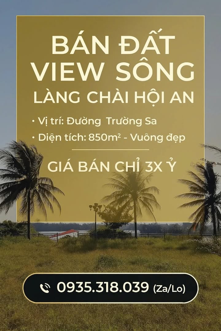 Đất Làng Chài Cẩm An Hội An 850m² giá 30 tỷ - Đầu tư sinh lời cao!