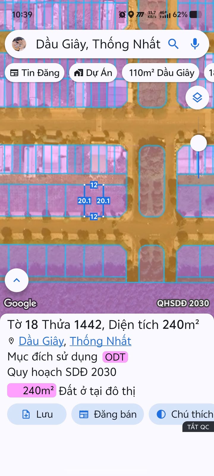 Đất nền biệt thự Đường N36, Biên Hòa 240m² giá 3.84 tỷ - Sổ đỏ chính chủ