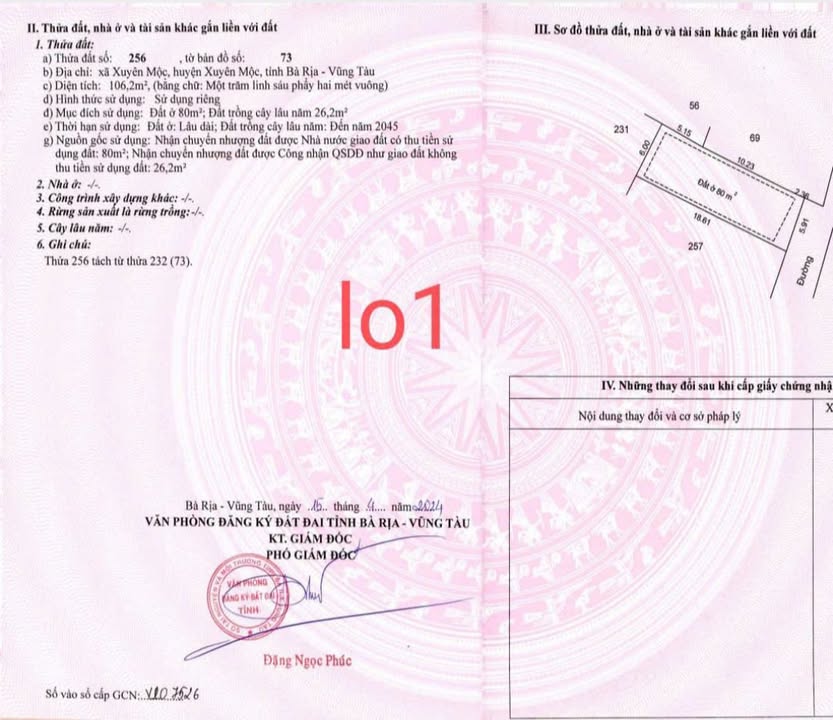 Đất thổ cư 108m² tại Xuyên Mộc chỉ 1.25 tỷ - Đầu tư sinh lời ngay!