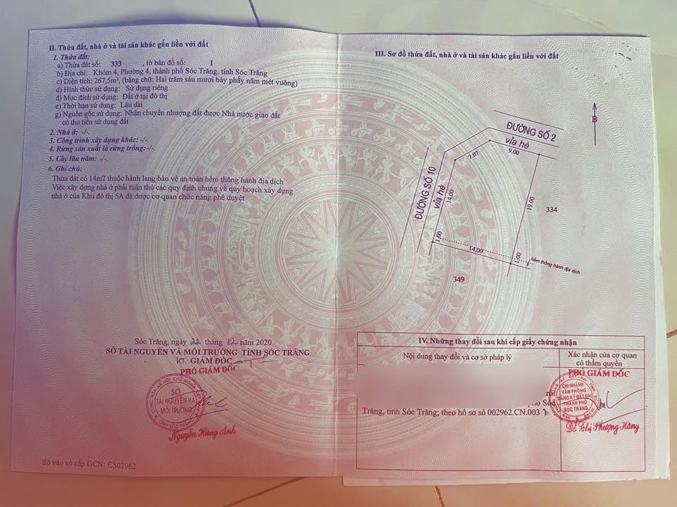 Đất nền góc 2 mặt tiền đường số 2 & số 10 - KDT 5A Sóc Trăng, 276.5m² giá 4 tỷ - Đầu tư sinh lời ngay!