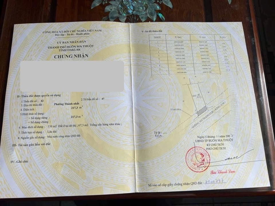 Mặt tiền Nơ Trang Gưr Buôn Ma Thuột 247m² giá 9 tỷ - Vị trí trung tâm tiện ích