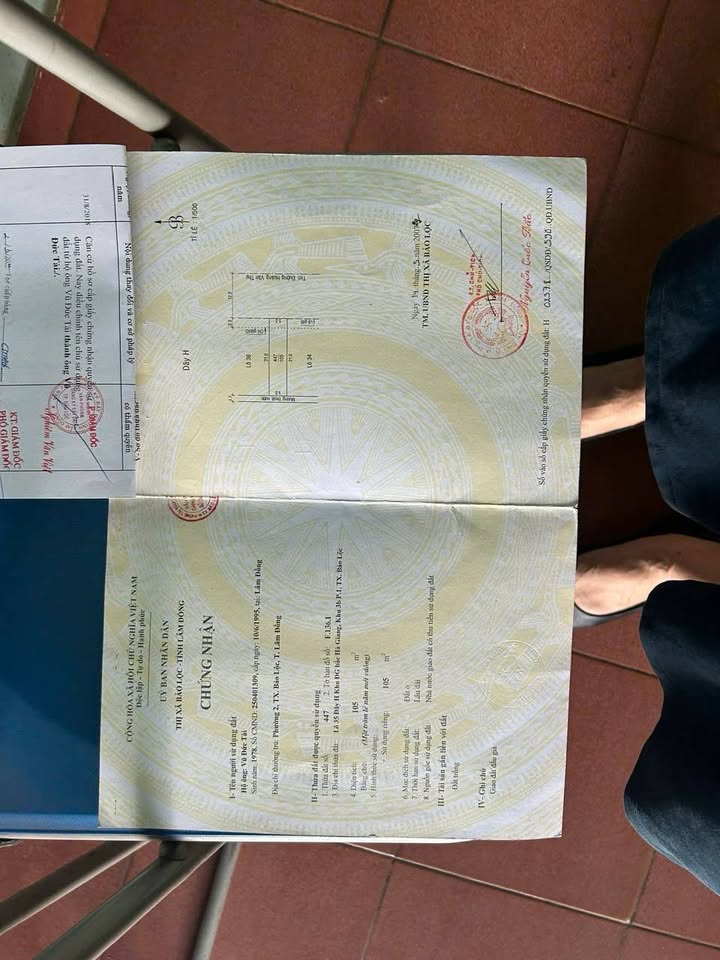 Đất thổ cư 105m² mặt tiền đường Hoàng Văn Thụ, Bảo Lộc - Giá chỉ 9.5 tỷ!