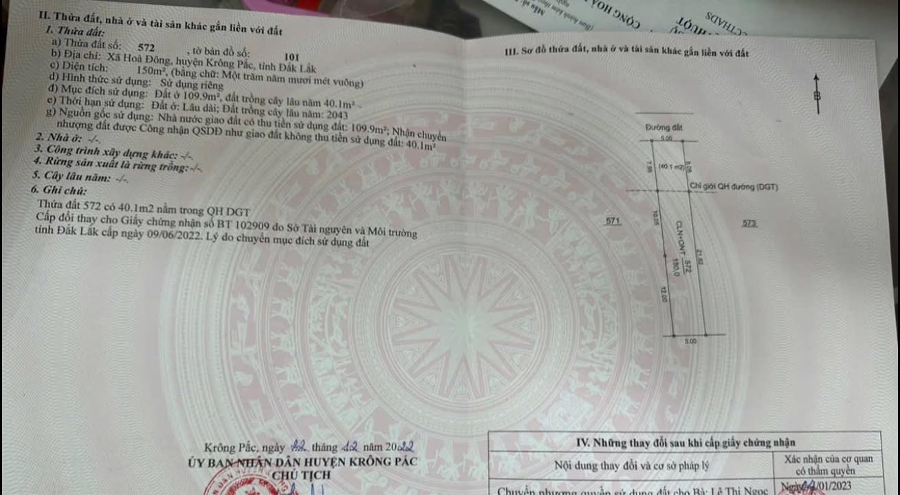 Đất thổ cư Hòa Đông, Krông Pắc 150m² giá 700 triệu - Vị trí đẹp, sổ hồng chính chủ!