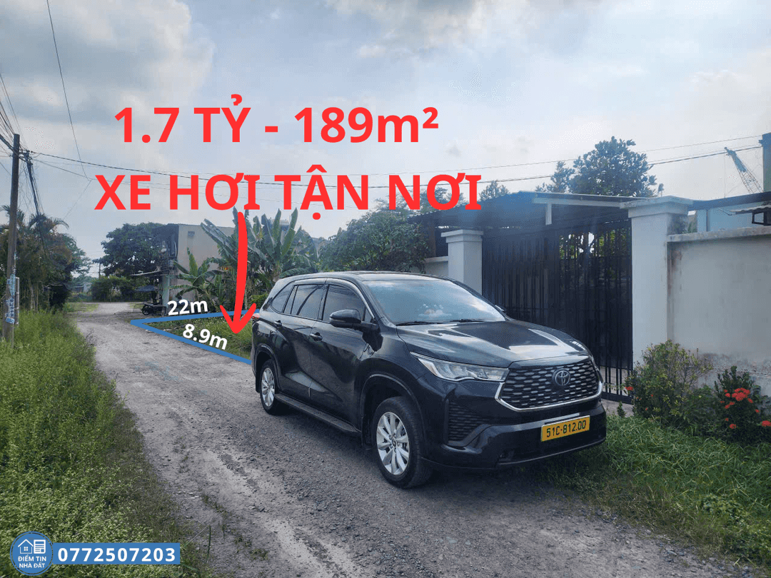 Đất nền Củ Chi 189m² giá chỉ 1,7 tỷ - Cần bán gấp trong tuần!