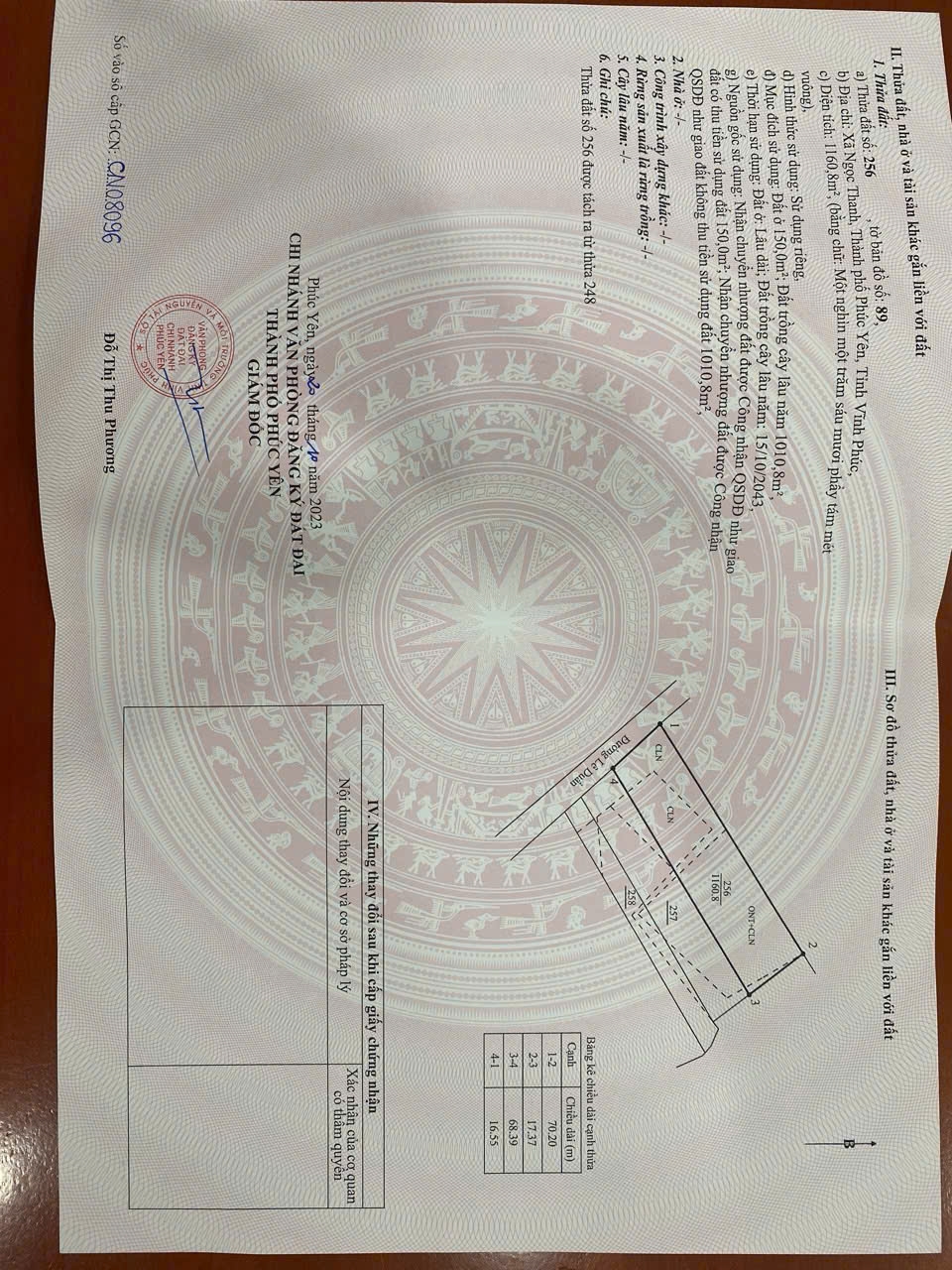 Bán đất nền Phúc Yên 1160m² giá 14 tỷ - View hồ tuyệt đẹp