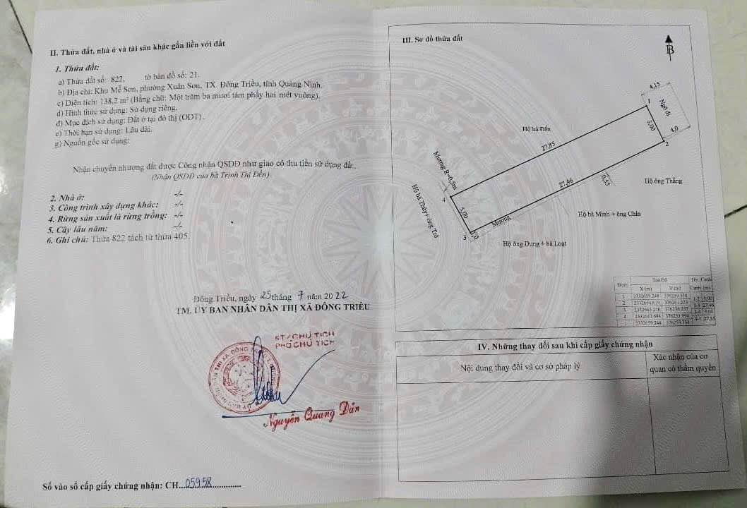 Đất nền 138m² tại Mạo Khê, Đông Triều chỉ 600 triệu - Cơ hội đầu tư tuyệt vời!