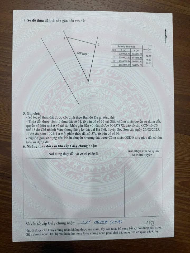 Đất thổ cư Nam Sơn, Sóc Sơn 100m² giá 620 triệu - Cơ hội đầu tư hấp dẫn!