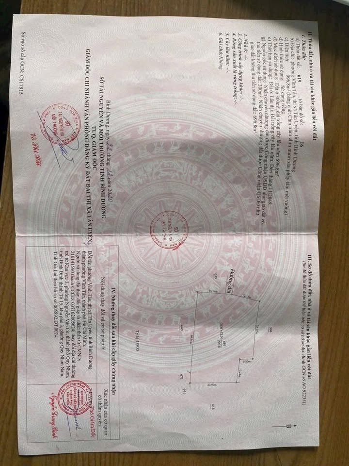 Đất Vĩnh Tân, Tân Uyên, 996m² giá 4 tỷ - Sổ hồng chính chủ, đầu tư sinh lời!