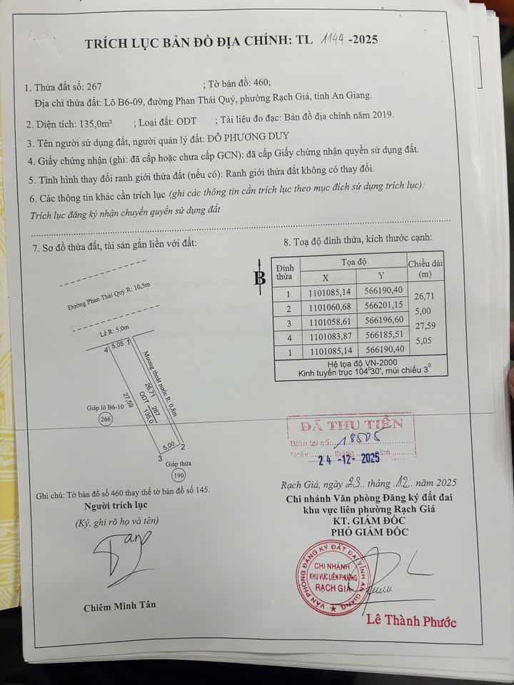 Đất nền mặt tiền đường Phan Thái Quý, Rạch Giá 136m² - Giá thương lượng hấp dẫn!