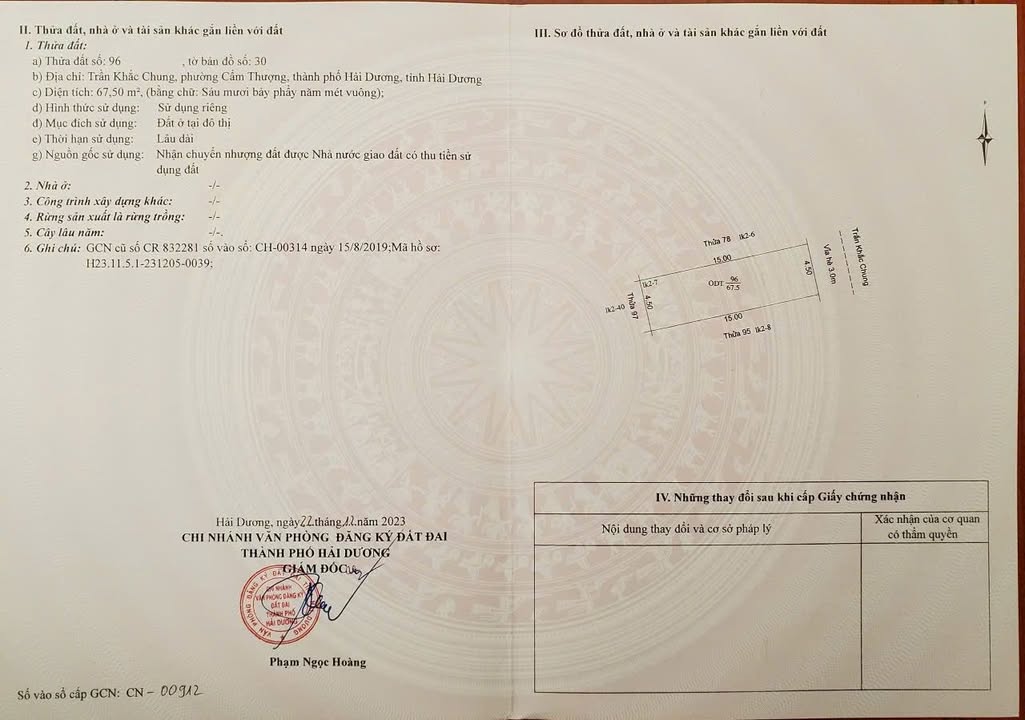 Đất nền Khu đô thị Tuệ Tĩnh Hải Dương 67.5m² giá 4 tỷ - Vị trí đắc địa mặt đường Trần Khắc Chung