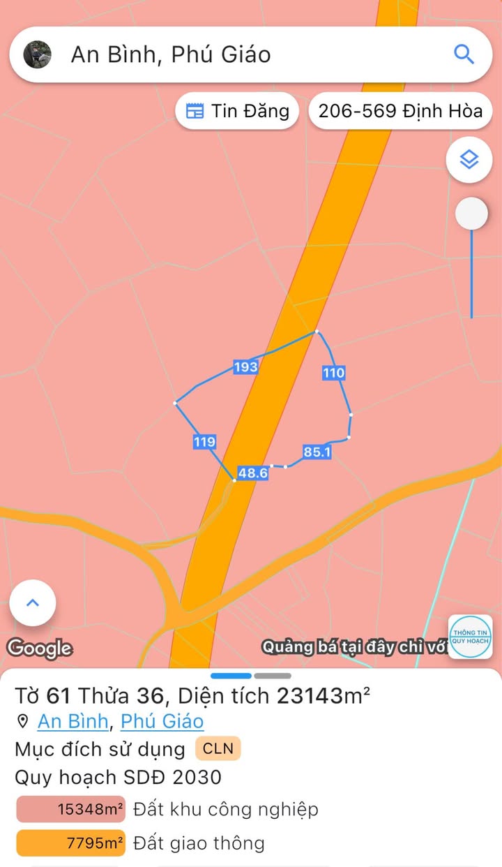 Đất nền An Bình, Phú Giáo 15.000m² giá chỉ 5 triệu/m² - Cơ hội đầu tư hiếm có!