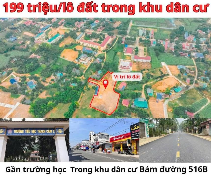 Đất nền Thạch Cẩm 100m² giá 199 triệu - Đầu tư sinh lời ngay!