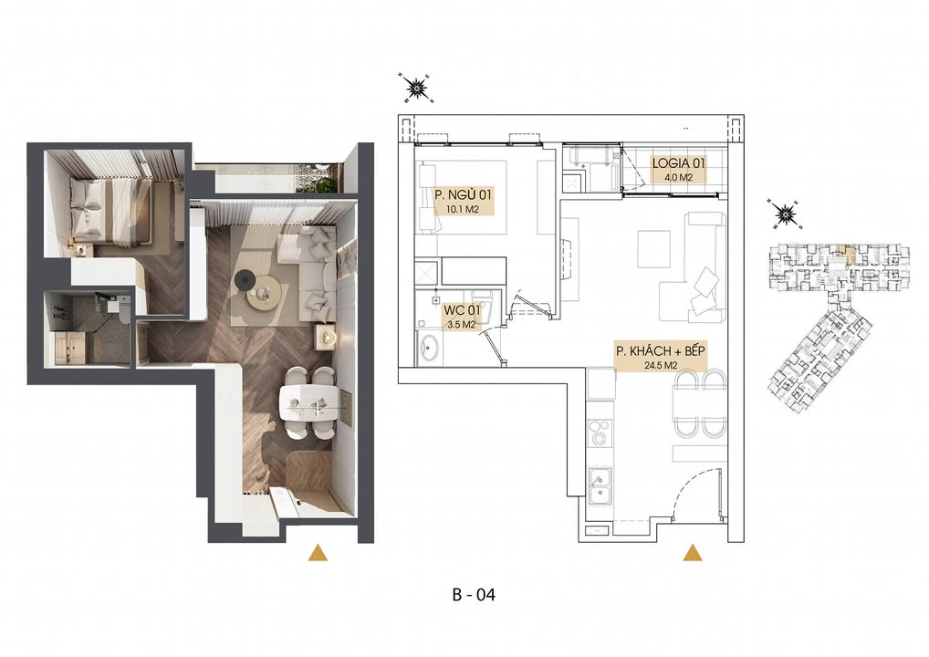 Căn hộ Kepler HH1 Hà Đông 42.9m² giá 4.8 tỷ - Đầu tư lý tưởng hoặc ở thực!