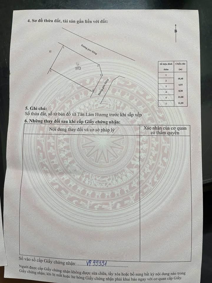 Đất nền Tân Lâm Hương 257m² giá 2.4 tỷ - Lô góc 2 mặt tiền thuận lợi!