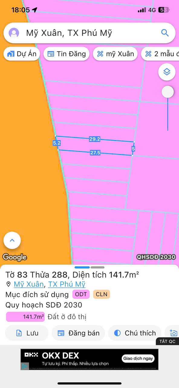 Đất liền kề mặt tiền đường S Mỹ Xuân, Phú Mỹ 145m² - Vị trí đắc địa, giá đầu tư hấp dẫn!