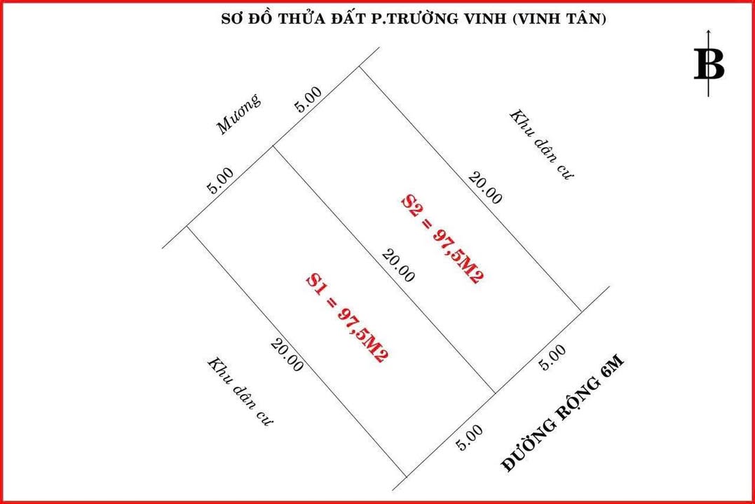 Đất K1 Vinh Tân 97.5m² giá 3.35 tỷ - Đường thông ô tô tránh nhau!