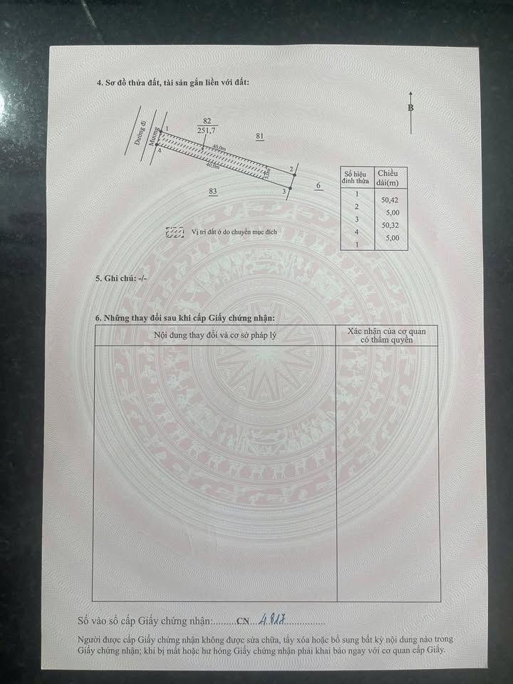 Đất nền mặt tiền Nhà máy gạch Trà Giang 252m² giá 500 triệu - Cơ hội đầu tư hấp dẫn!