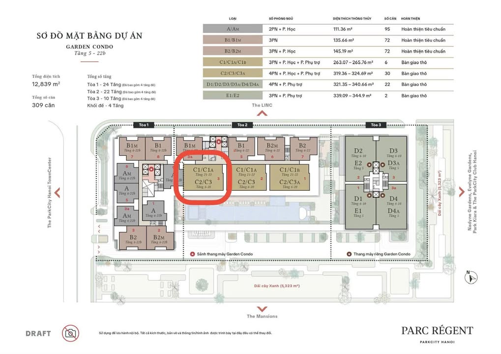 Căn hộ Parc Regent Hà Đông 322m² giá thỏa thuận - Chính chủ bán gấp!