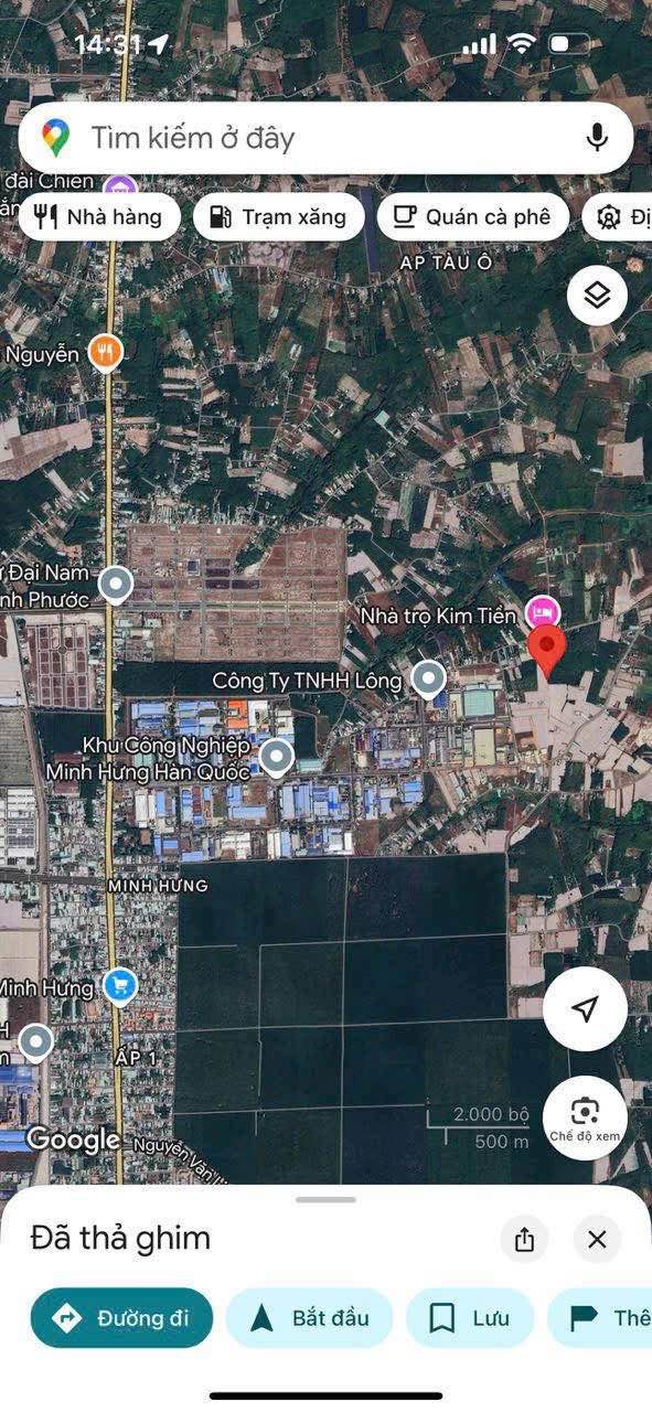 Đất nền mặt tiền đường nhựa khu phố 7, phường Minh Hưng, 650m² - Giá chỉ 1.6 tỷ VND!