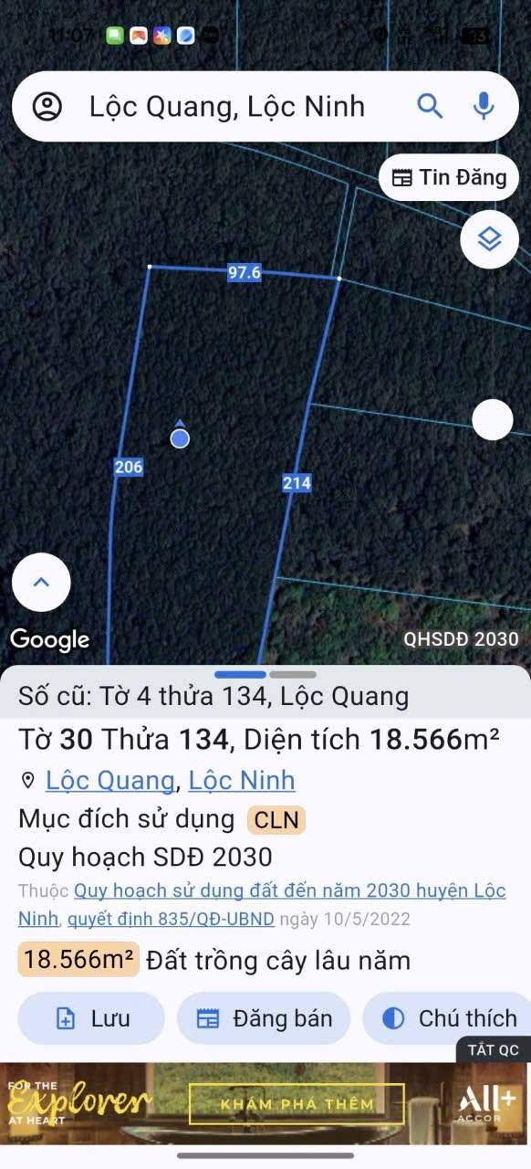 Đất nông nghiệp Lộc Quang, Lộc Ninh 18.000m² giá 3.4 tỷ - Tiềm năng đầu tư lớn!