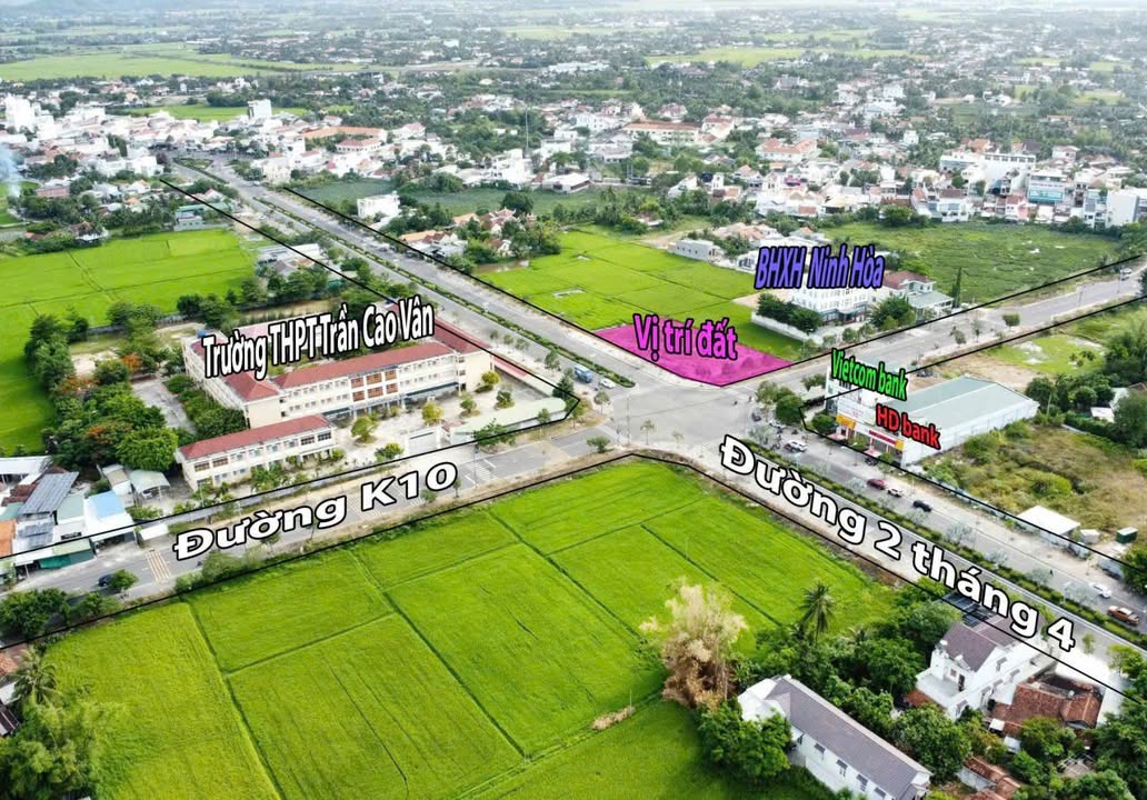 Đất TMDV bám đường 2 Tháng 4, Ninh Hòa, Khánh Hòa 1482m² - Cơ hội đầu tư sinh lời!