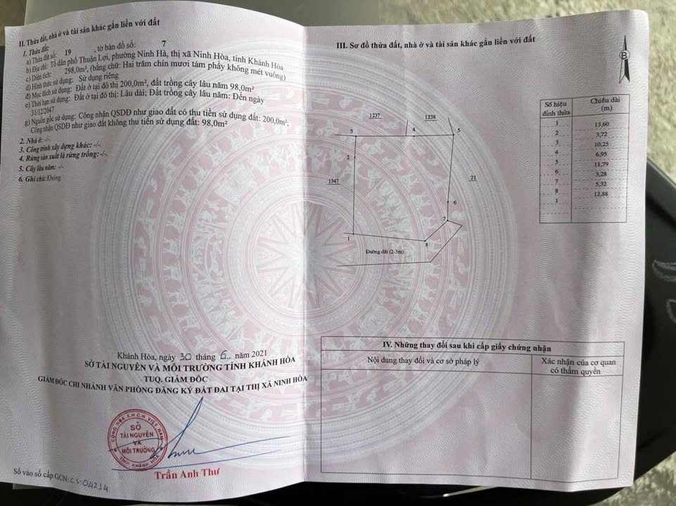 Đất nền Hòa Thắng Ninh Hòa 298m² giá 1.5 tỷ - Cơ hội đầu tư hấp dẫn!